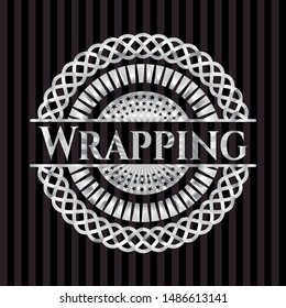 Wrapping silver badge. Vector Illustration. Mosaic.