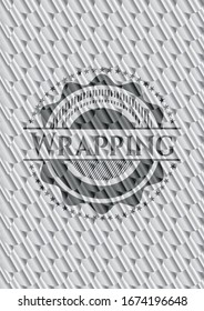 Wrapping silver color emblem or badge. Scales pattern. Vector Illustration. Detailed.