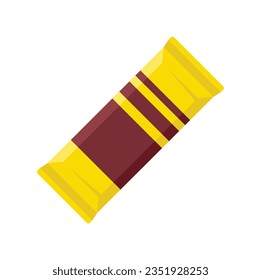 Wrapping snack bar icon flat vector. Food chocolate. Protein energy isolated