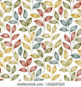 Wrapping tea leaves pattern seamless vector. Minimal tea plant bush leaves floral textile ornament. Herbal sketchy seamless background pattern with nature elements. Delicate summer foliage wallpaper.