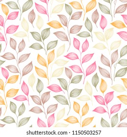 Wrapping tea leaves pattern seamless vector. Minimal tea plant bush leaves floral textile ornament. Herbal sketchy seamless background pattern with nature elements. Awesome summer foliage wallpaper.