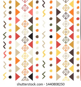  Wrapping textile sample shapes. Tribal vector ornament. Colorful geometric background.