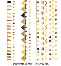  Wrapping textile sample shapes. Tribal vector ornament. Colorful geometric background.
