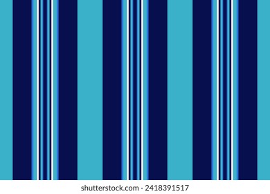 Wrapping vertical stripe vector, internet pattern textile seamless. Geometrical background fabric texture lines in blue and cyan colors.