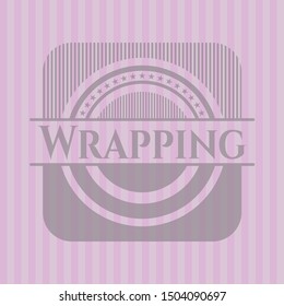 Wrapping vintage pink emblem. Vector Illustration. Detailed.