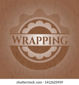 Wrapping vintage wood emblem. Vector Illustration.