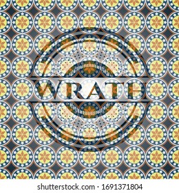 Wrath arabic emblem background. Arabesque decoration.