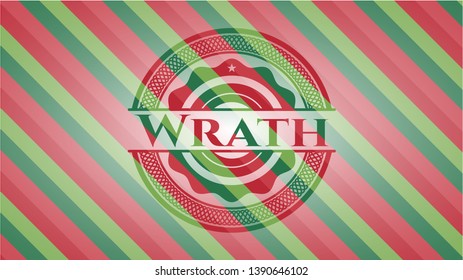 Wrath Christmas Emblem. Vector Illustration. Detailed.