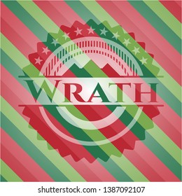 Wrath Christmas Style Badge. Vector Illustration. Detailed.