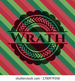 Wrath Christmas Style Emblem. Vector Illustration. Detailed.