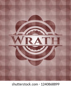 Wrath red polygonal badge. Seamless.