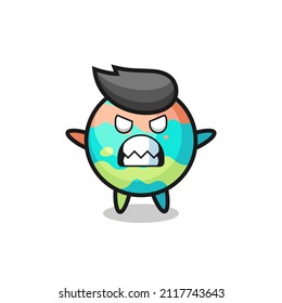 expresión furiosa del personaje de la mascota de las bombas de baño , diseño de estilo lindo para camiseta, pegatina, elemento logo