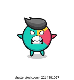wrathful expression of the chart mascot character , cute style design for t shirt, sticker, logo element