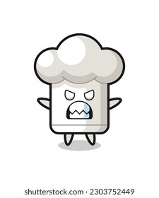 wrathful expression of the chef hat mascot character , cute style design for t shirt, sticker, logo element