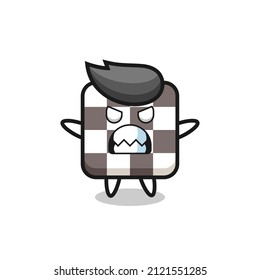 wrathful expression of the chess board mascot character , cute style design for t shirt, sticker, logo element
