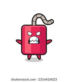 wrathful expression of the dynamite mascot character , cute style design for t shirt, sticker, logo element