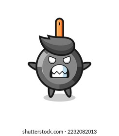 wrathful expression of the frying pan mascot character , cute style design for t shirt, sticker, logo element
