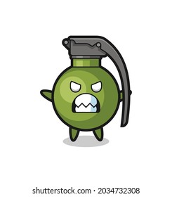 expresión furiosa del personaje de la mascota de la granada , diseño de estilo lindo para camiseta, pegatina, elemento logo