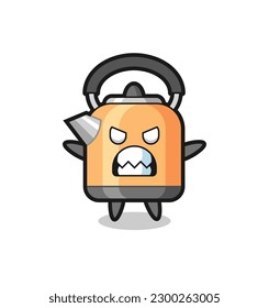 wrathful expression of the kettle mascot character , cute style design for t shirt, sticker, logo element