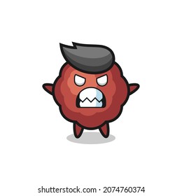 wrathful expression of the meatball mascot character , cute style design for t shirt, sticker, logo element