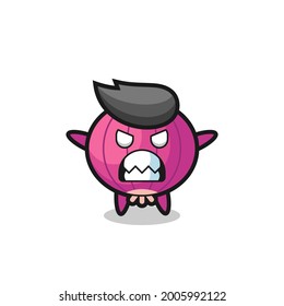 wrathful expression of the onion mascot character , cute style design for t shirt, sticker, logo element