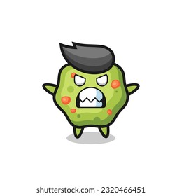 expresión furiosa del personaje de la mascota puke , diseño de estilo lindo para camiseta, pegatina, elemento logo