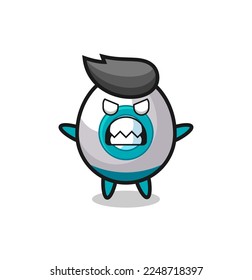 wrathful expression of the rocket mascot character , cute style design for t shirt, sticker, logo element