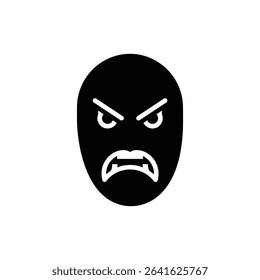 Wrathful Face with Tight Lips Angry Expression Icon