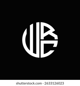 Logotipo WRC ícone WRC monograma WRC letra WRC minimalista Círculo plano Design de logotipo abstrato moderno exclusivo.
