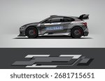 WRC Rally Car Wrap – Gray Black Racing Livery Vector