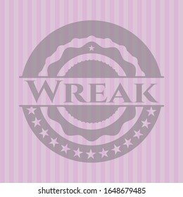 Wreak pink emblem. Vintage. Vector Illustration. Detailed.