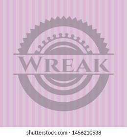 Wreak realistic pink emblem. Vector Illustration. Detailed.