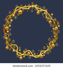 Wreath abstract Christmas elements luxury 