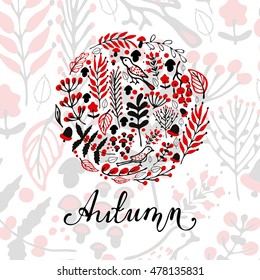 Wreath of autumn leaves
