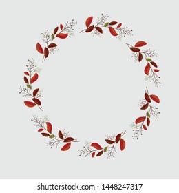 A wreath of autumn leaves. Template for design, banners, cards, posters, etc. Vector illustration.