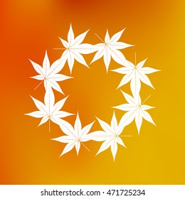 a wreath of autumn leaves in vector EPS 10.