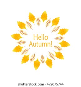 a wreath of autumn leaves in vector EPS 10.