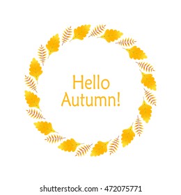 a wreath of autumn leaves in vector EPS 10.