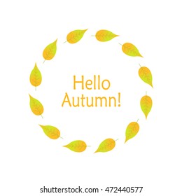a wreath of autumn leaves in vector EPS 10.