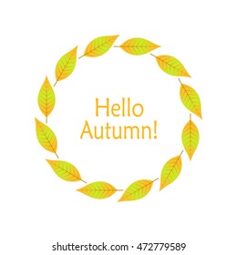 a wreath of autumn leaves in vector EPS 10.