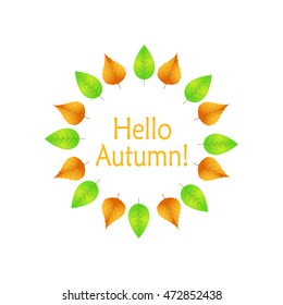 a wreath of autumn leaves in vector EPS 10.