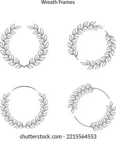 Wreath award or heraldry grunge set. Circular dirty laurel foliate wreaths award, achievement. High quality symbol emblem branches olive plant collection