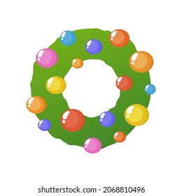 Wreath with balls and toys, garland with balls