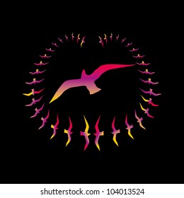 wreath and birds