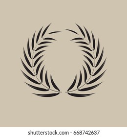 wreath black long pointy tip leaf set vector illustration image