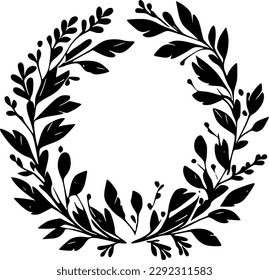 Wreath | Black and White Vector illustration