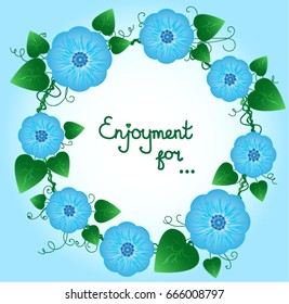 A wreath of blue flowers