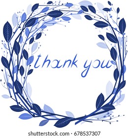 Wreath of blue leaves