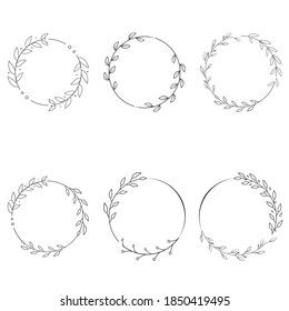 wreath botanical element design. invitation vector card ornament.