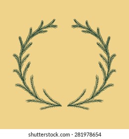 a wreath from the branches of the Christmas tree